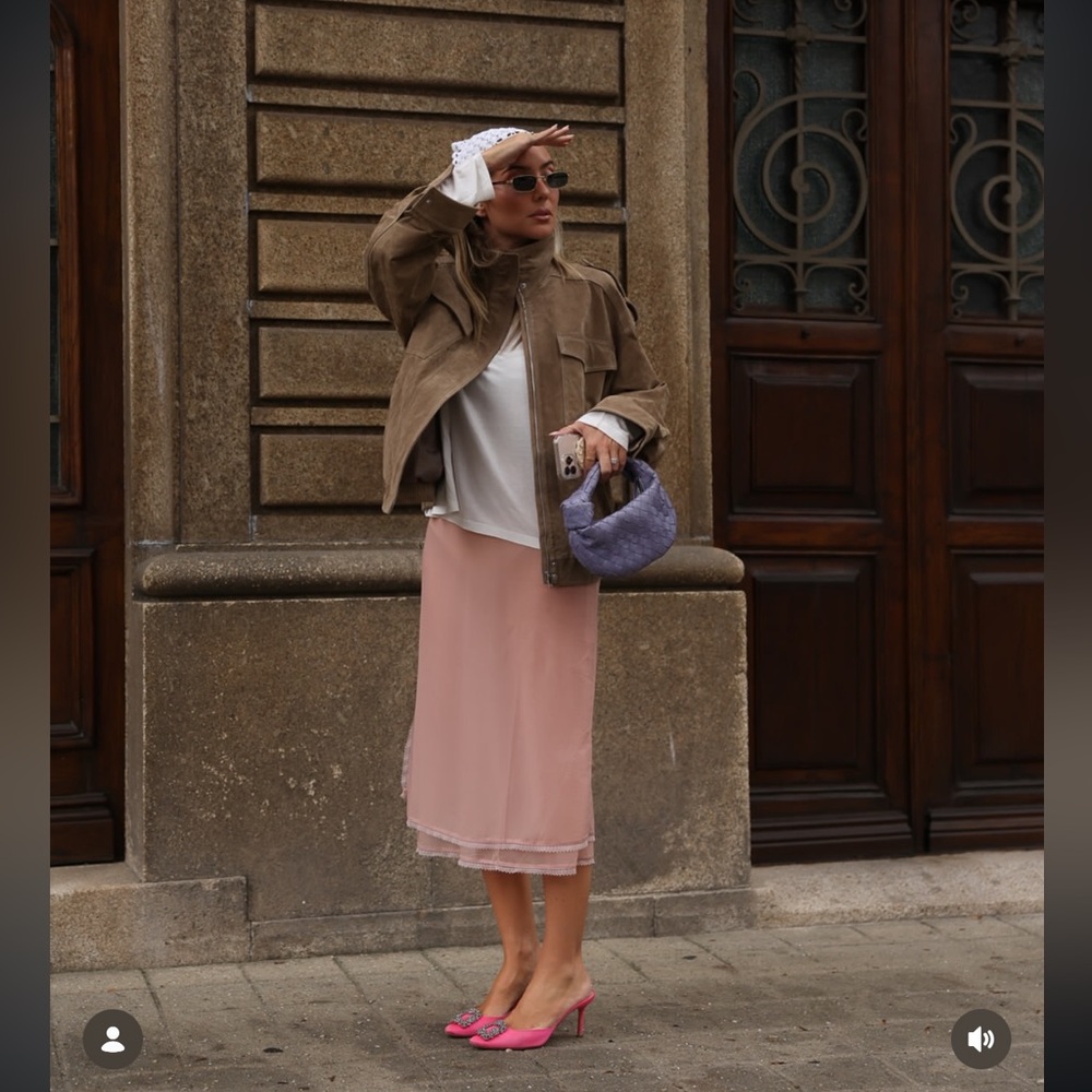 ZARA ORGANZA MIDI SKIRT AND ORGANZA STRAP TOP